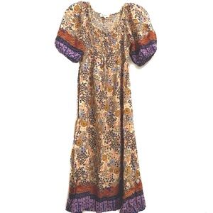 ❤️ Boheme Colorful Print Midi Dress